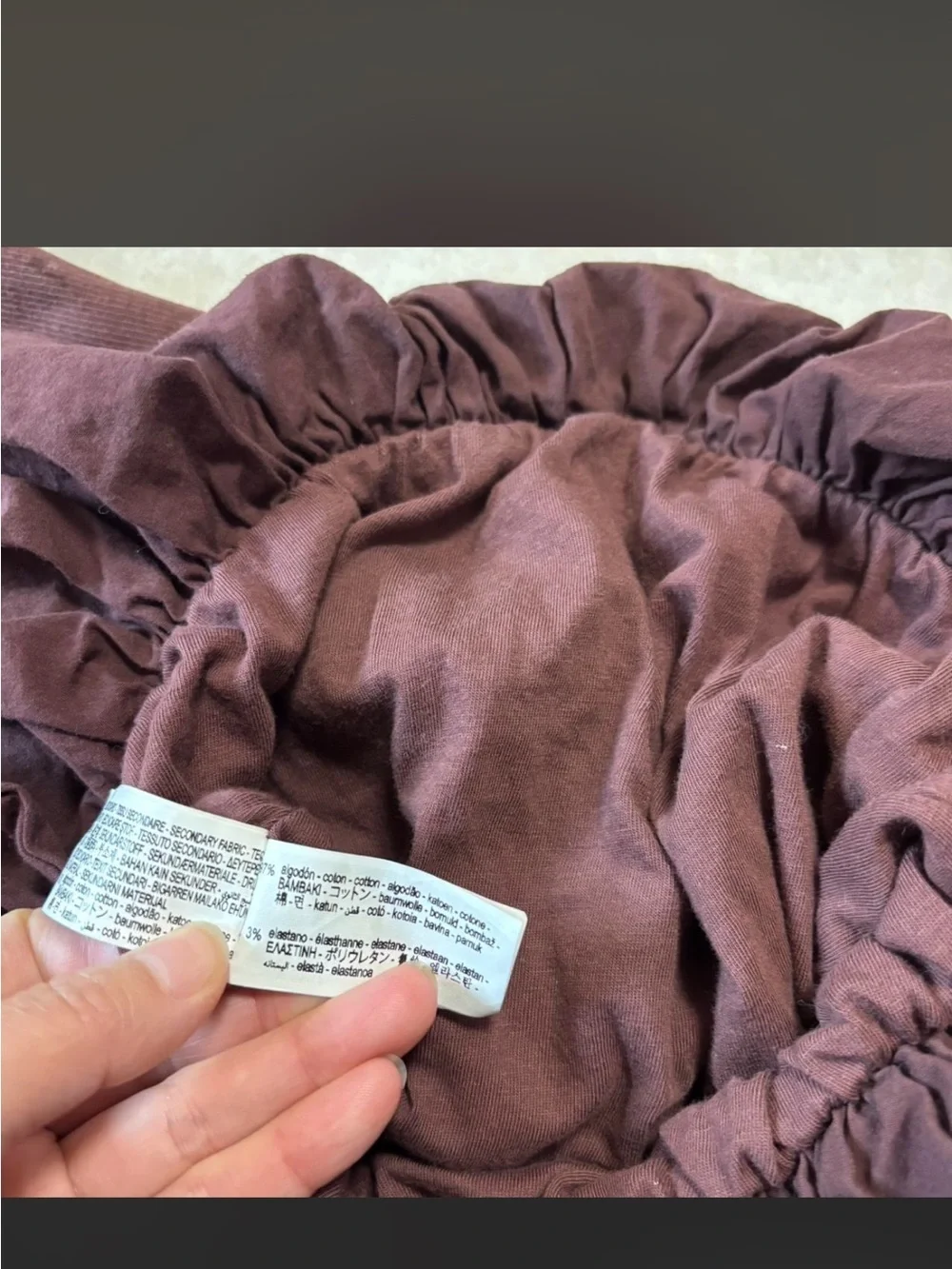 Zara Girls Long-Sleeve Bubble Dress in Deep Brown